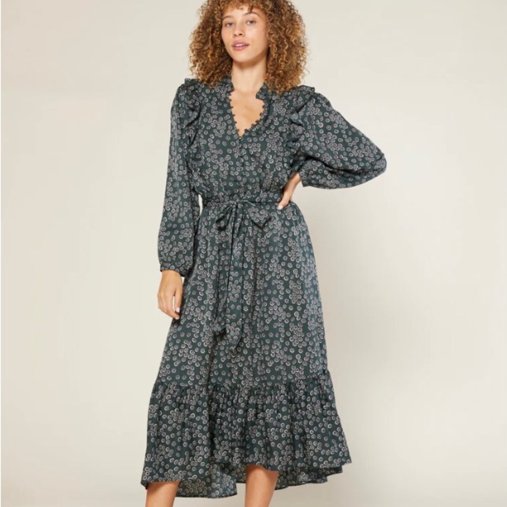 Outerknown Stardust Dress Green Size Small Sustainable Brand NWOT